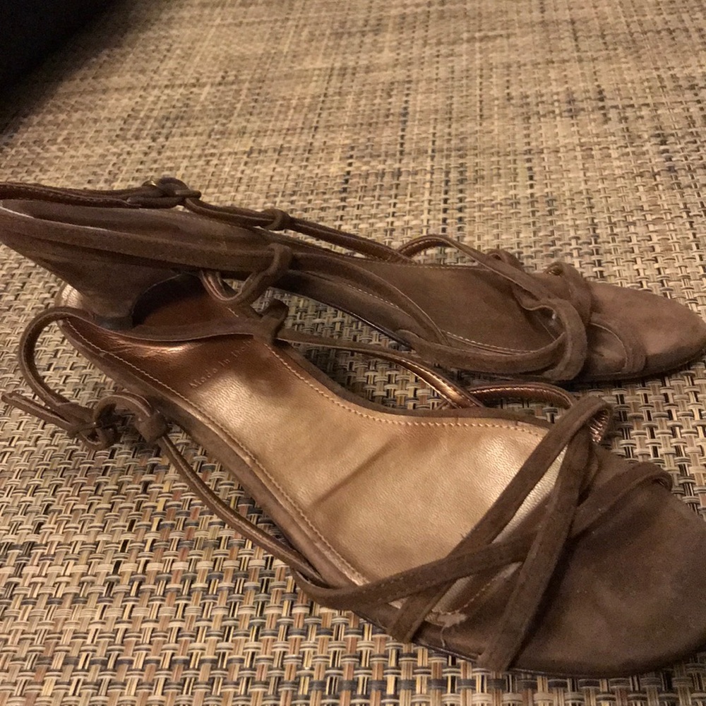J Crew brown suede scrappy kitten heel